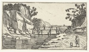 Rocky Landscape with Path Along River (Landscapes after Esaias van de Velde) by Anonymous