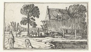 Rider on a Path by a Farm (series title: Landscapes after Esaias van de Velde) by Anonymous