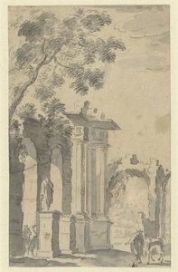 Ruins and a Statue