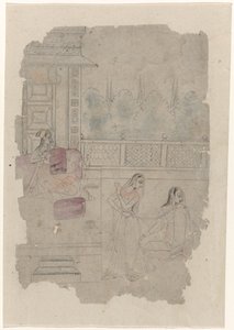 Sketch of a Couple of Ladies on a Terrace