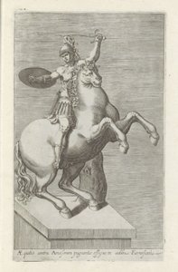 Sculpture of a Roman Soldier on Horseback