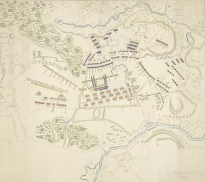 Battle formations at the Battle of Fontenoy, 1745 by Anonymous