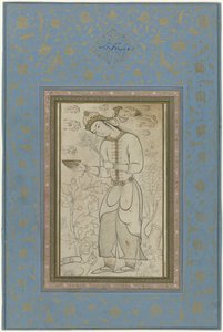 Standing Figure with Flowers in One Hand and a Bowl in the Other by Anonymous