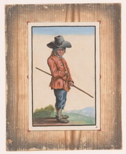 Standing Boy with Stick by Anonymous