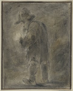 Standing Man with Hat by Anonymous