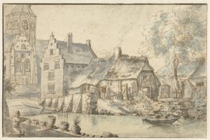Cityscape with a Large Church