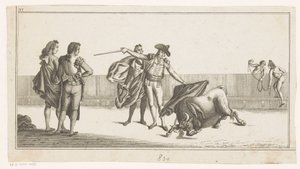 Bull Stabbed by a Matador (Collection of the Main Maneuvers in Bullfighting)