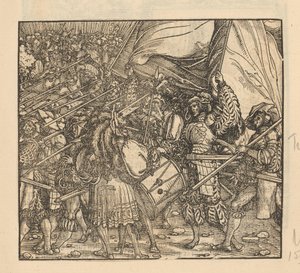 Procession of Soldiers with Lances Accompanied by Music and Flag Bearers by Anonymous