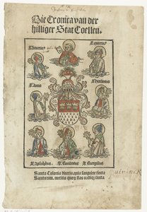 Title page with saints (Die Cronica van der hilliger Stat Coellen) by Anonymous