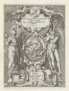 Title Print with Roma, Minerva, and Saturn