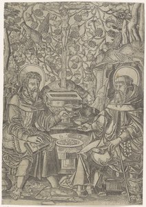 Two Saints with Christ as Fons Vitae by Anonymous