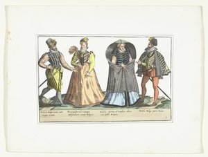 Two Men and Two Women Dressed According to the Fashion in the Netherlands, ca. 1580 by Anonymous