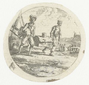 Two Men with a Chest by Anonymous