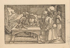 Two Men on the Edge of a Bed and an Old Man with Rosary by Anonymous
