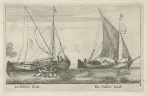 Two Ships: A Frisian Kaag and a Gelderland Kaag (A Gelderland Kaag, A Frisian Kaag) by Anonymous