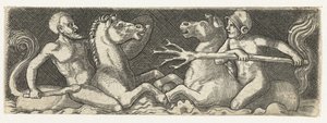 Two Fighting Tritons by Anonymous