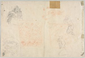 Various Sketches of Figures and Plants (verso) by Anonymous
