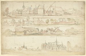 Four Views of Olen and Geel in Flanders by Anonymous