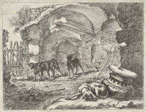 Four Dogs by a Ruin Dogs (series title) by Anonymous