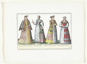 Four Women Dressed in German Fashion, ca. 1580 by Anonymous