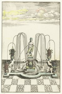 Square Basin with Semi-Circular Protrusions (series title: Architectura Curiosa Nova) by Anonymous