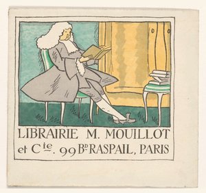 Business Card of Bookstore M. Mouillot et cie in Paris