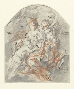 Woman (Charity?) with Three Children