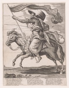 Woman on a Horse Decorated with Fish and a Fishnet as a Banner for Carnival