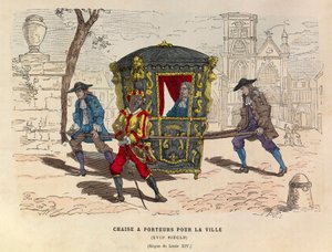 Sedan chair for use in town, reign of King Louis XIV of France 17th Century - private collection by Anonymous Anonymous