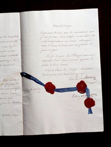 Article 12 of the 1815 Treaty between France and the Coalises. Second Treaty of Paris signed by Armand Emmanuel de Vignerot du Plessis, Duke of Richelieu: the Treaty foresees cooperation between Austria, the United Kingdom, Prussia and Russia by Anonymous Anonymous