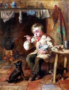 Boy Eating Porridge by Anonymous Anonymous