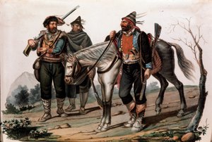 Brigandage in Calabria, Italy - 19th Century Engraving - Private Collection by Anonymous Anonymous