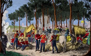 Camping of Russian and English troops at Champs Elysees in Paris in July 1815 after the defeat of Napoleon I by Anonymous Anonymous