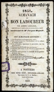 Cover of the Almanach du Bon Ploureur, by Agenor Larclause, Poitiers
