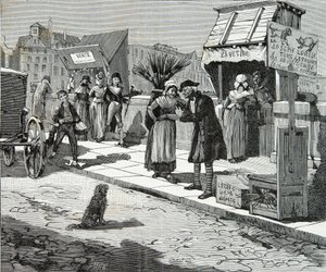 Dog Trimmers on the Pont Neuf of Paris Around 1796 by Anonymous Anonymous