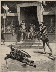 Duel between Francois de Vivonne de la Chataigneraie and Guy de Chabot, Baron de Jarnac by Anonymous Anonymous