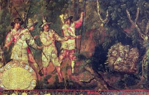 Four Spaniards Discover Aztec Treasure but Do Not Plunder It by Anonymous Anonymous