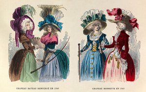 From Left to Right: Overturned Boat Hat; Thread Hat in 1787