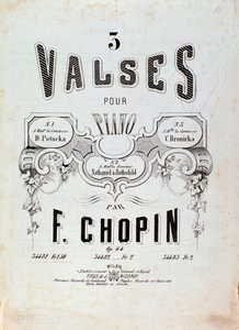 Frontispiece of the score for 3 Waltzes for Piano by Frederic Chopin (1810-1849)