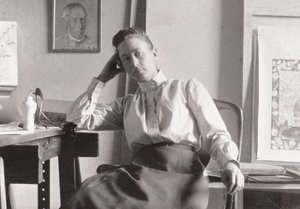 Hilma af Klint in her studio at Hamngatan, Stockholm, c. 1895 by Anonymous Anonymous