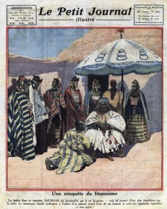 Justice enforcement and feminism in black African countries: a South African king consults with his women before passing judgment. Illustration taken from 