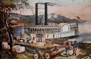 Loading Cotton on a Ship on the Mississippi River