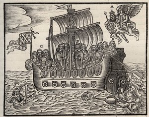 Mazarinade political pamphlet: despite Mazarin the scourgers ensure the salvation of the state. circa 1649. Heavy wood. Private collection. by Anonymous Anonymous