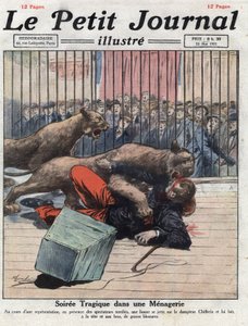 Miscellaneous: an accident during a show in a menagerie, a lioness seriously injures the tamer. Illustration taken from 