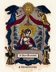 Pious image: Saint John the Baptist. Engraving of the 19th century Private collection by Anonymous Anonymous