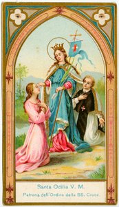 Pious image: St. Odile of Alsace, patroness of the Canons Regular of the Order of the Holy Cross