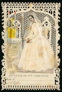 Pious image: memory card distributed at the first communion