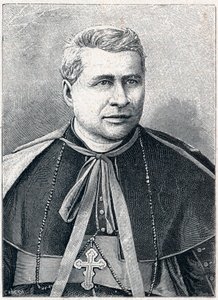 Portrait of Giovanni Simeoni (1816-1892), Italian cardinal. Engraving in Les Missions Catholiques au XIXeme Siecle by Louis-Eugene Louvet. Private collection. by Anonymous Anonymous