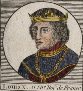 Portrait of Louis X le Hutin, King of France - engraving from 