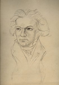Portrait of Ludwig van Beethoven (1770-1827) German composer - anonymous drawing from the beginning of the 20th century - Private collection by Anonymous Anonymous
